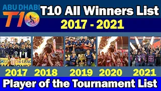 🏆Ahu Dhabi T10 League All Winners List From 2017-2021✅T10 League All Season Champion 2017-2021