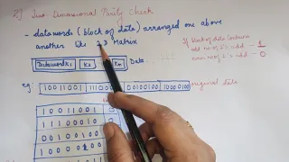 Two dimensional parity check - Error correcting code ( error detection and corrections)