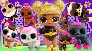 LOL Surprise Dolls Adopt Pets! Featuring Glitter Series Queen Bee, Super BB and LOL Surprise Pets!