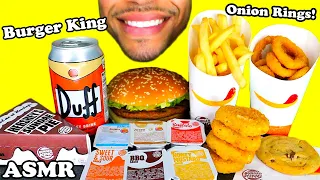 ASMR BURGER KING IMPOSSIBLE WHOPPER CHICKEN NUGGETS FRIES ONION RINGS SIMPSONS DUFF BEER SODA DRINK