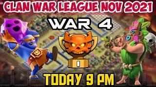 CLAN War League NOV 2021 War 4, Clan war league live attack , clash of clans Tamil #Shan