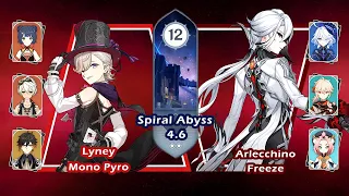 Spiral Abyss 4.6 with Father & Son |  C0 R1 Lyney & C0 R1 Arlecchino | Floor 12 | Genshin Impact