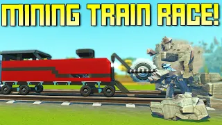 Racing Trains, But the Track is Covered in Rocks and Trees! - Scrap Mechanic Multiplayer Monday