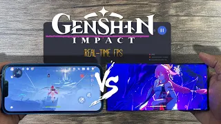 Galaxy S22 Ultra vs iPhone 13 Pro Max Genshin Impact 15 MIN Gaming FPS Test