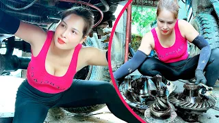 [4K] - The Genius Girl Repairs, Replace, Restore 3.5 Ton Truck Axles, Vehicles With Lost Load 🔧 🛠️