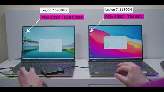 Legion 7 v Legion 7i   PCIe 4 v PCIe 3 SSD   ThunderBolt 4 v USB C SSD Speed Shootout