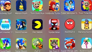 Count Master 3D,Minion Rush,Oddbods Turbo,Subway Surf,Sonic Dash,Sonic Forces,Super Wings,Tom Gold..