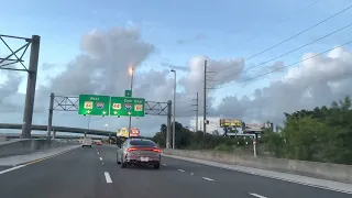 Driving on the Florida Turnpike in Broward County, Florida to Pompano Beach, Florida neighborhoods.