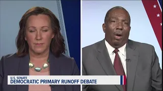 Democratic U.S. Senate candidates MJ Hegar and Royce West ask each other a question | KVUE