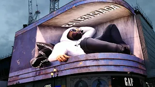 Fortnite X Balenciaga 3D animated billboard at Piccadilly Circus, London -  25 September 2021