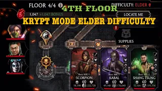 Krypt Mode 4th Floor Elder Difficulty Maxed Points Gameplay+All Rewards| MK Mobile Gaming