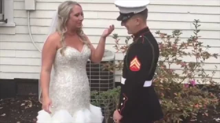 Marine surprises big sister on her wedding day