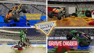 Grave Digger & Maximum Destruction Crashes & Saves Compilation! | BeamNG. Drive