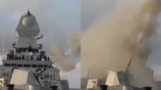 🇮🇳 INS KOLKATA firing 76mm NAVAL Gun OTO Melara Super Rapid