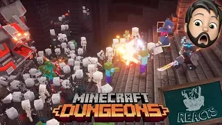 MINECRAFT DUNGEONS GAMEPLAY TRAILER REACTION!! | Thinknoodles Reacts
