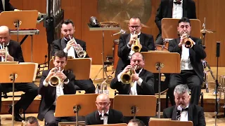 Gábor Tarkövi junto Antonio Cambres y la Banda Sinfónica Municipal de Madrid