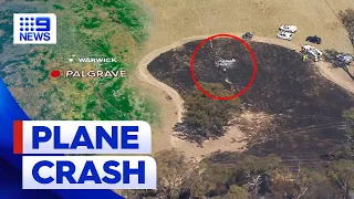 Pilot dies after plane crash in southern Queensland | 9 News Australia