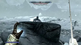 Skyrim Killing the ebony warrior with a fishing rod (Legendary Difficulty)