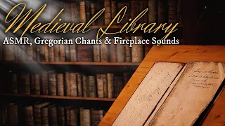 Pomodoro 50/10 | MEDIEVAL LIBRARY | MEDIEVAL MONASTERY AMBIENCE | GREGORIAN Chants, ASMR & FIREPLACE