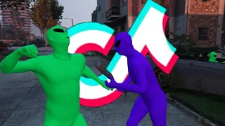 Green Aliens Versus Purple Aliens GTA Gang War | Grand Theft Auto Tiktok Compilation