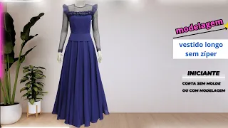 🗼2- VESTIDO  LONGO INICIANTE - Luciete Vasconcelos