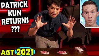 Magician REACTS to Patrick Kun WILDCARD new card magic on America's Got Talent 2021