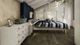 Варианты интерьера спальной комнаты на мансарде(Bedroom interior options)