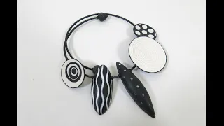 Black and White Series, Waves, the Cane in Polymer Clay