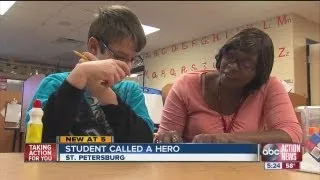 Student called a hero after saving teacher