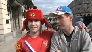 Euro 2012: Russia fans march through Warsaw