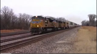 Union Pacific “Hotshot” Picking Up Speed Heading East on the Chillicothe Subdivision!!