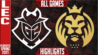 G2 vs MAD Highlights ALL GAMES | LEC Spring 2021 Playoffs Round 2 | G2 Esports vs MAD Lions