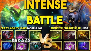 TRULY INTENSE BATTLE | Crazy Agility Gain Pakazs Morphling Versus Monster Enrage Bear Ursa DotA 2