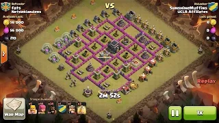 Clash of Clans TH7 vs TH9 Hog Rider Clan War 3 Star Attack