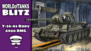 "T-34-85 Rudy - 4900 DMG (kotlet_schabowy95)" WoT Blitz