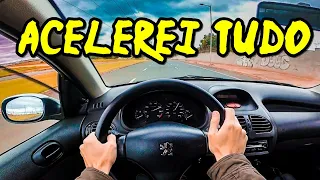 DEI 160KM/H NO MEU PEUGEOT 206 SÓ O CANO 🔥 ACELERANDO