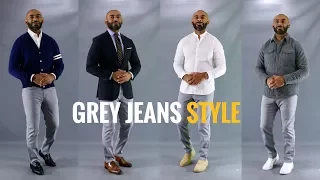 How To Style Men's Grey Jeans/How To Wear Men's Grey Jeans