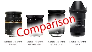 Zoom lens comparison: Tamron 17-50 f2.8 VC, Sigma 17-50 f2.8 OS / 18-35 f1.8, Canon 17-55 IS USM