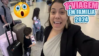 PRIMEIRA VIAGEM EM FAMILIA 2024 * perrengues viajando com 3 criancas | Kathy Castricini