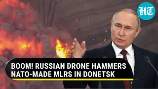 Watch dramatic footage of Putin’s ‘Bomber’ drone destroying NATO-made MLRS in Avdiivka
