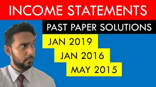 Income statements | Past Paper Solutions Set 1 | Jan 2019 Jan 2016 May 2015 | CSEC PoA