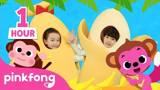 Monkey Banana Dance | Baby Monkey | Dance Along | 1 Hour Compilation | Pinkfong Kids Songs