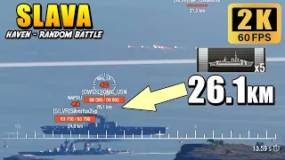 Battleship Slava - Malta deleted in the first minute from 26 km