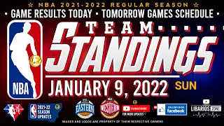 NBA Standings Today as of JANUARY 9, 2022 | NBA Game Results Today | NBA Tomorrow Games Schedule