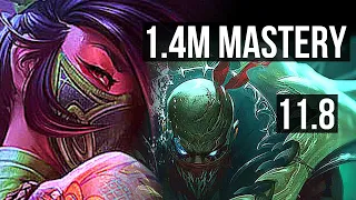 AKALI vs PYKE (MID) | 9/0/8, 1.4M mastery, Legendary | EUW Diamond | v11.8