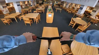 Snuck into School Library on Scooter…