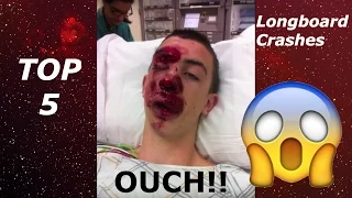 TOP 5 INSANE LONGBOARD CRASHES **WARNING BLOOD ALERT**