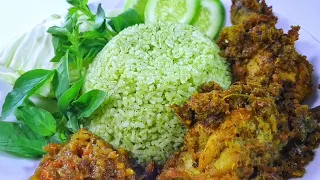 RESEP NASI HIJAU  GURIH  ||  CARA BIKIN NASI IJO