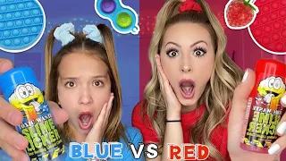 BLUE VS RED FIDGET SHOPPING CHALLENGE! ❤️💙
