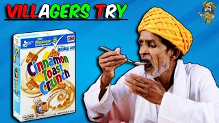 Villagers Try Cinnamon Toast Crunch ! Tribal People Try Cinnamon Toast Crunch First Time